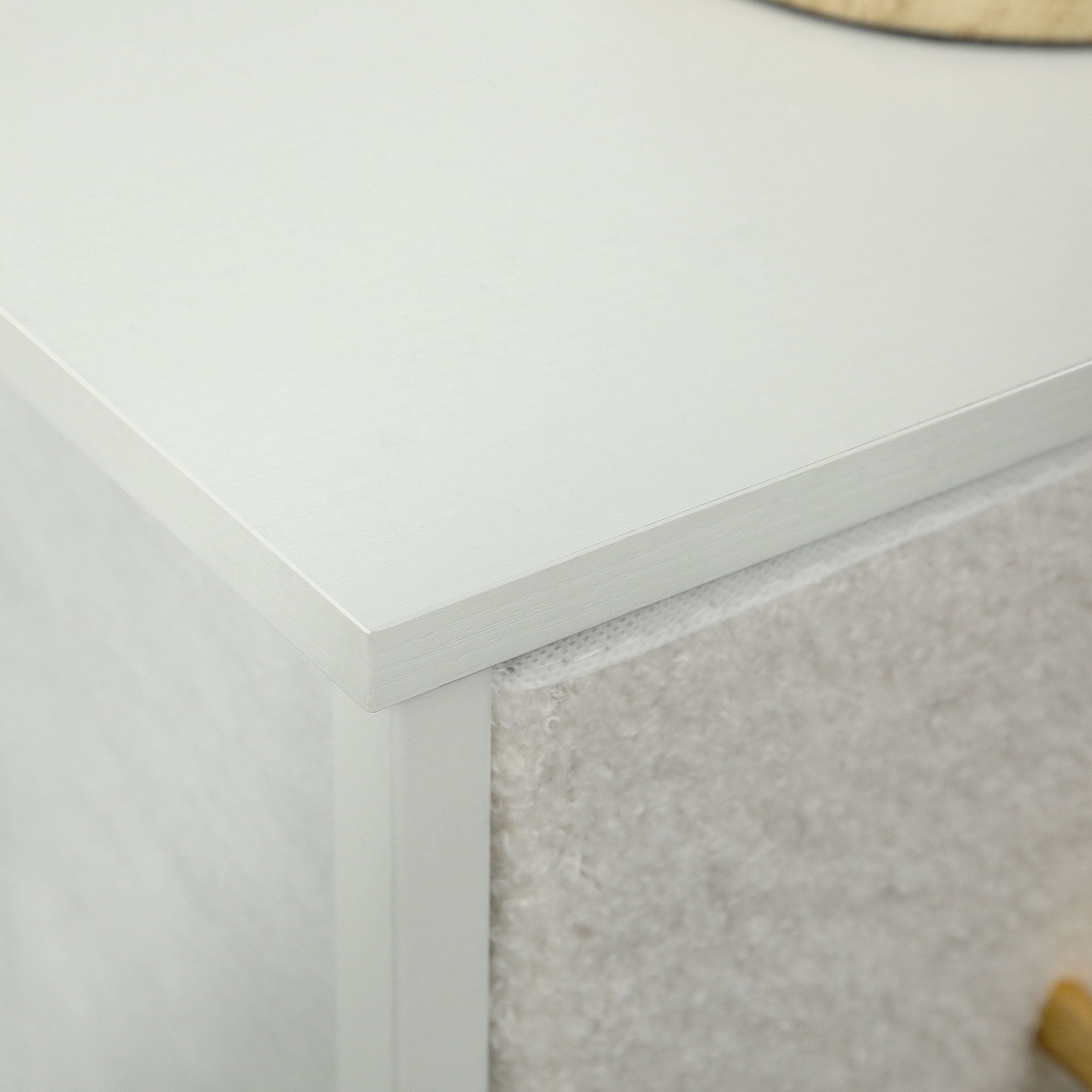 Chest of Drawers with 9 Fabric Drawers, Boucle Storage Organiser with Steel Frame, Fabric Dresser for Bedroom, Living Room, Hallway, Cream White