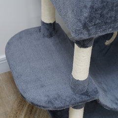 206cm Cat Tree, Multi-Level Cat Tower with Scratching Posts and Board, Beds, Condos, Platforms, Toy Balls, Dark Grey