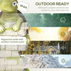 Vivid Tortoise Art Sculpture with Solar LED Light, Colourful Garden Statue, Outdoor Ornament Home Decoration for Porch, Deck, Grass