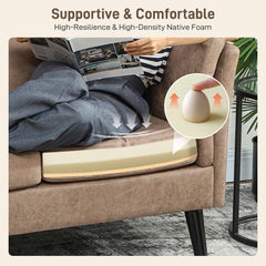 Fynco - Two-Seater Leathaire Sofa - Light Brown