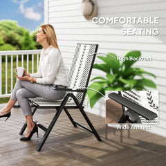 Set of Two Rattan Reclining Garden Chairs - Grey