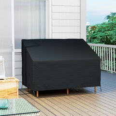 Fynco - 600D Oxford Cloth Furniture Cover, 2 Seater Sofa Protector for Garden Patio, Outdoor, Waterproof, Black, 140L x 84W x 56/94H cm