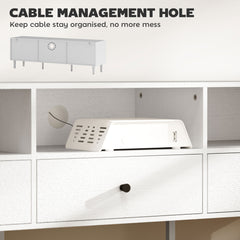Multi-Storage Minimal TV Stand - White