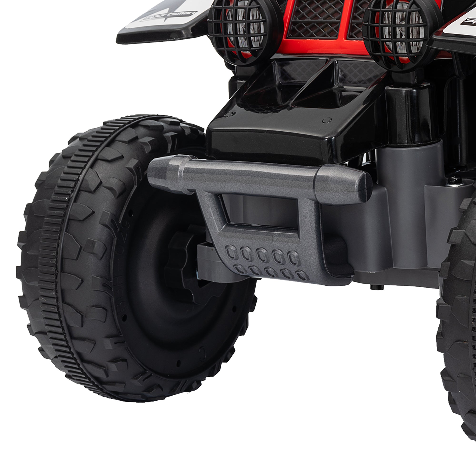 AIYAPLAY 6V Electric Quad Bike for Kids, Ride On ATV w/ Forward/Reverse, Headlights, for Ages 18-36 Months, Black