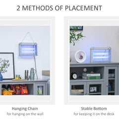 Electric Fly Zapper, 20W Electric Fly Killer, Wall Hanging Bug Zapper Indoor & Outdoor Attracting Insect Mosquito Killer, Grey