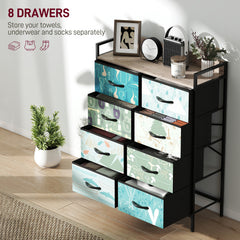 8-Drawer Chest of Drawers - Blue