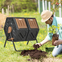 130L Double Chamber Composter - Black