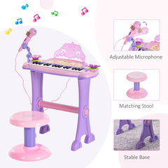 32 Keys Kids Mini Electronic Keyboard Musical Instrument Educational Game Toy Children Grand Piano Stool Micropho