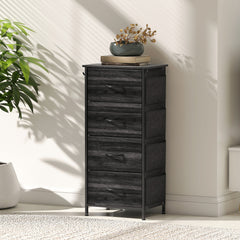 Chest of Four Fabric Drawers - Black