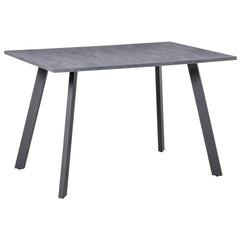 Dining Table, Contemporary Rectangle Kitchen Table with Metal Legs and Spacious Tabletop for Dining Room, Living Room, Dark Grey