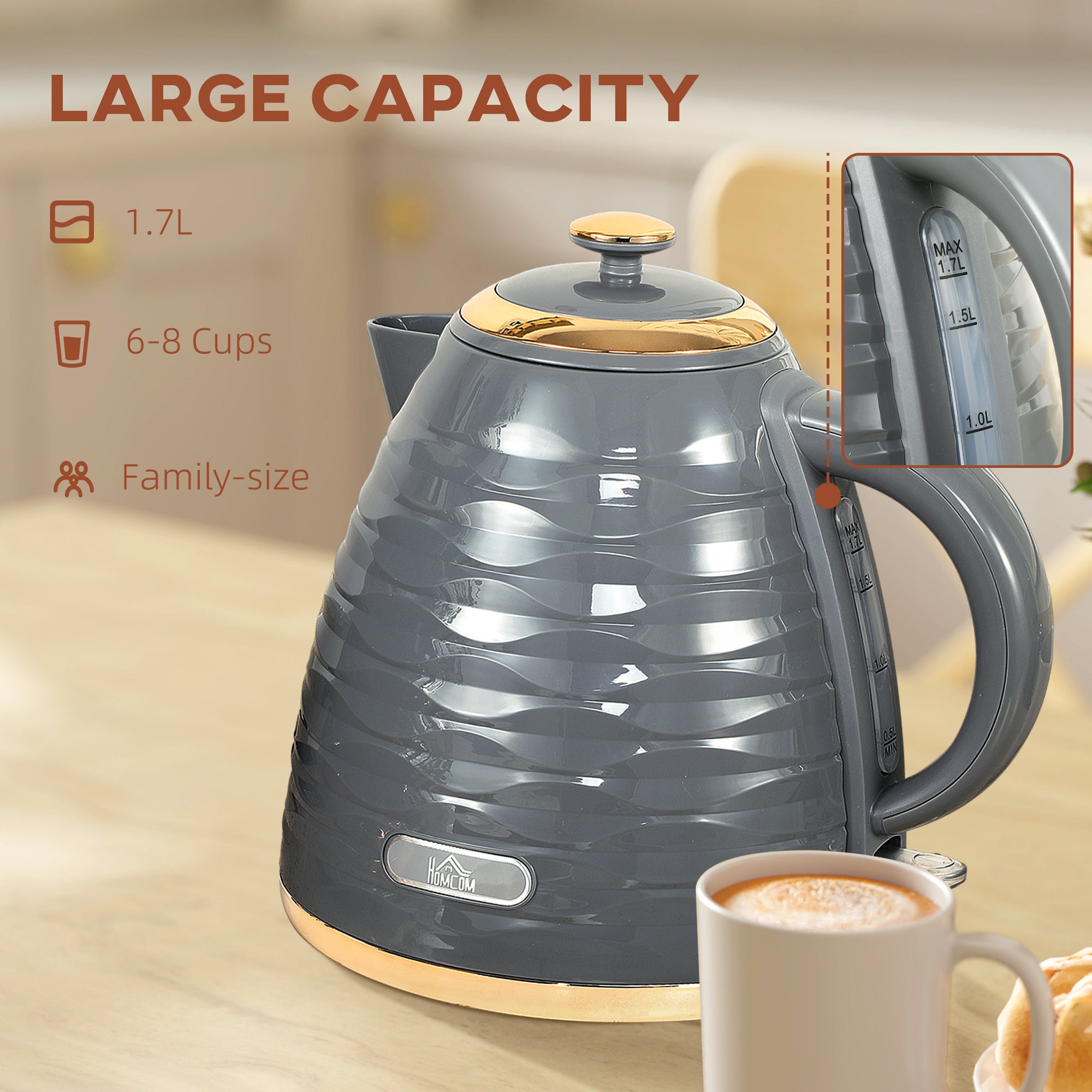 3kW Rapid Boil Honeycomb Kettle - Grey