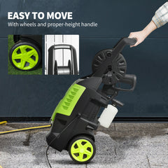 2200W High Pressure Washer, 170 Bar Pressure, 420 L/h Flow, Portable Electric Power Washer Jet Wash Cleaner with Adjustable Nozzle 6M Hose and Hose Reel for Home Patio Car Driveway