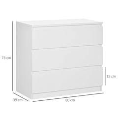 Chest of Three Drawers - White