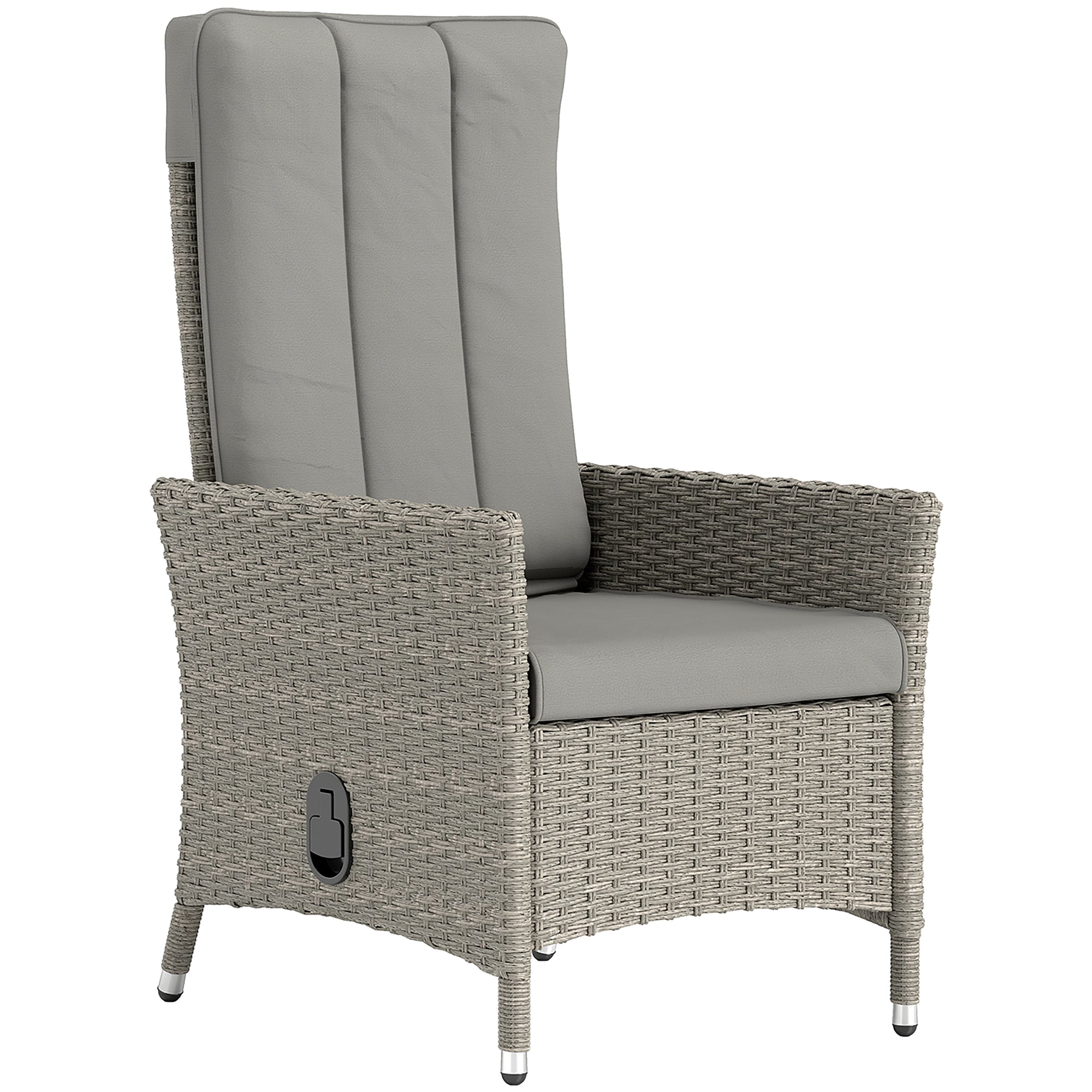 105°-150° Reclining Rattan Chair - Grey