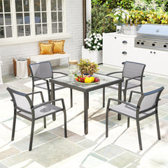 Five-Piece Outdoor Garden Dining Set - Grey