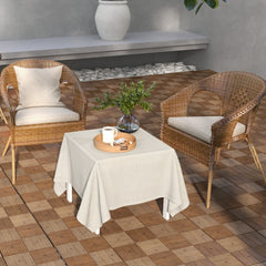 27 Pcs Wooden Interlocking Decking Tiles, 30 x 30 cm Anti-slip Outdoor Flooring Tiles, 0.81㎡ per Pack, All Weather Use for Patio, Balcony, Terrace, Hot Tub, Brown