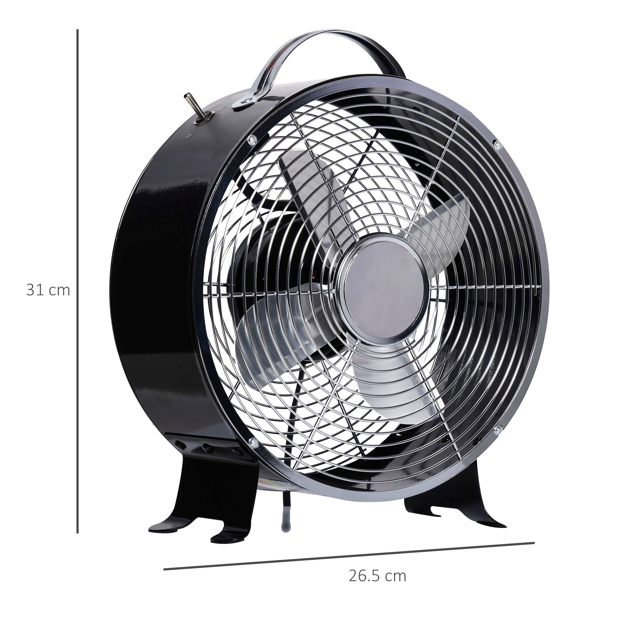 10" 2-Speed Electric Table Desk Fan w/ Safety Guard Anti-Slip Feet Portable Personal Cooling Fan Home Office Bedroom Black