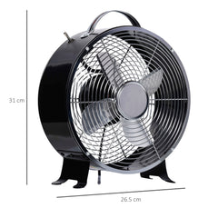 10" 2-Speed Electric Table Desk Fan w/ Safety Guard Anti-Slip Feet Portable Personal Cooling Fan Home Office Bedroom Black