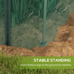 Fynco - 360 x 120cm Galvanised Steel Fruit Cage, Plant Protection Tent with Zipped Door, Green