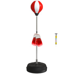 Punching Bag with Stand Boxing Bag Set with Adjustable Height, Red