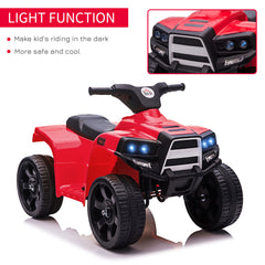 6V Kids Electric Ride on Car, ATV Toy, Quad Bike with Headlights, Horn, for Toddlers 18-36 Months Red