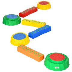 Eight-Piece Kids Stepping Stones, with Non-Slip Surface & Bottom, for Toddlers - Multicoloured