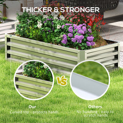 Fynco - Raised Beds for Garden, Galvanized Outdoor Planters, for Herbs and Vegetables, Use for Patio, Backyard, Balcony, Silver