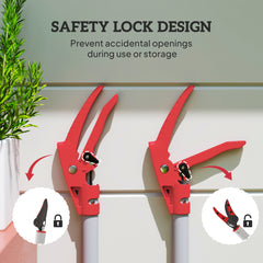 120 cm Tree Pruner, Tree Lopper Long Reach, Lightweight & Strong, Long Reach Tree Trimmer with Aluminium Pole for Fruit Picking and Pruning