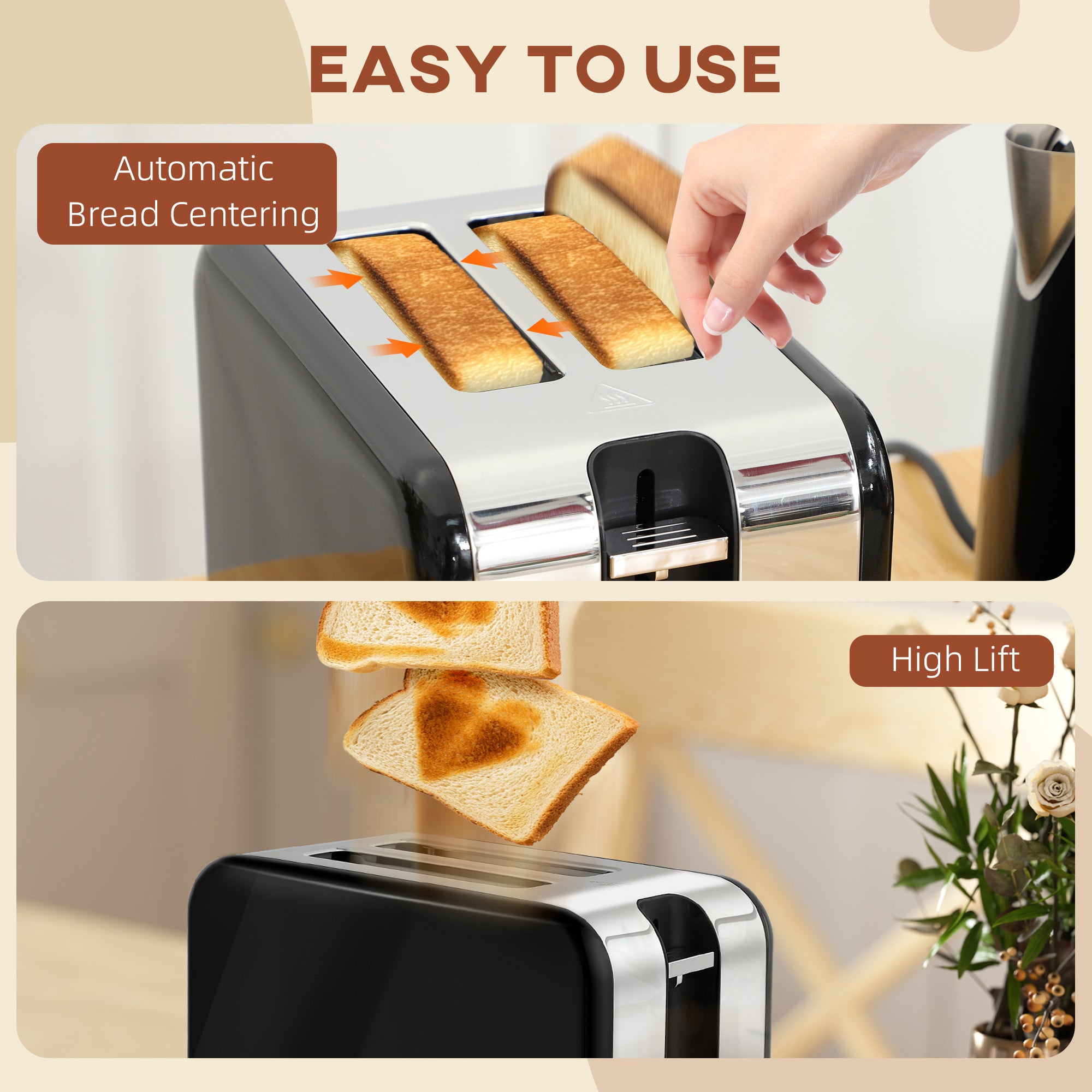 Fynco - Retro Toaster and Kettle Set - Black