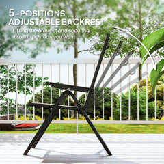 Rattan Reclining Garden Chairs - Orange
