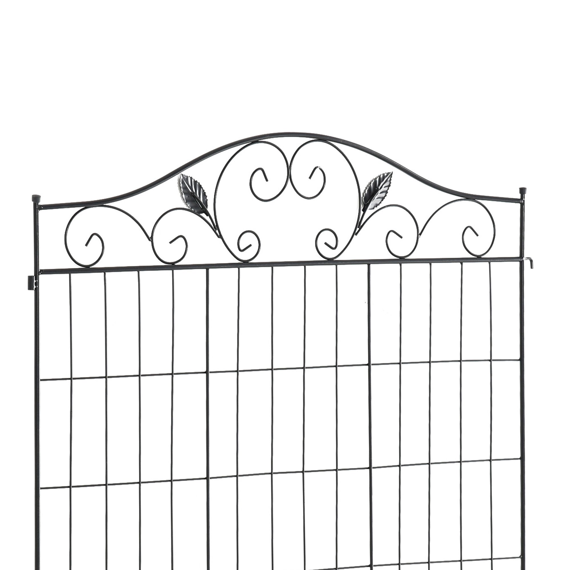 Fynco - Set of 2 Decorative Garden Fence, 8 Panels Metal Picket Fence, Versatile Shapes for Patio Lawn, 365cm x 112cm, Black