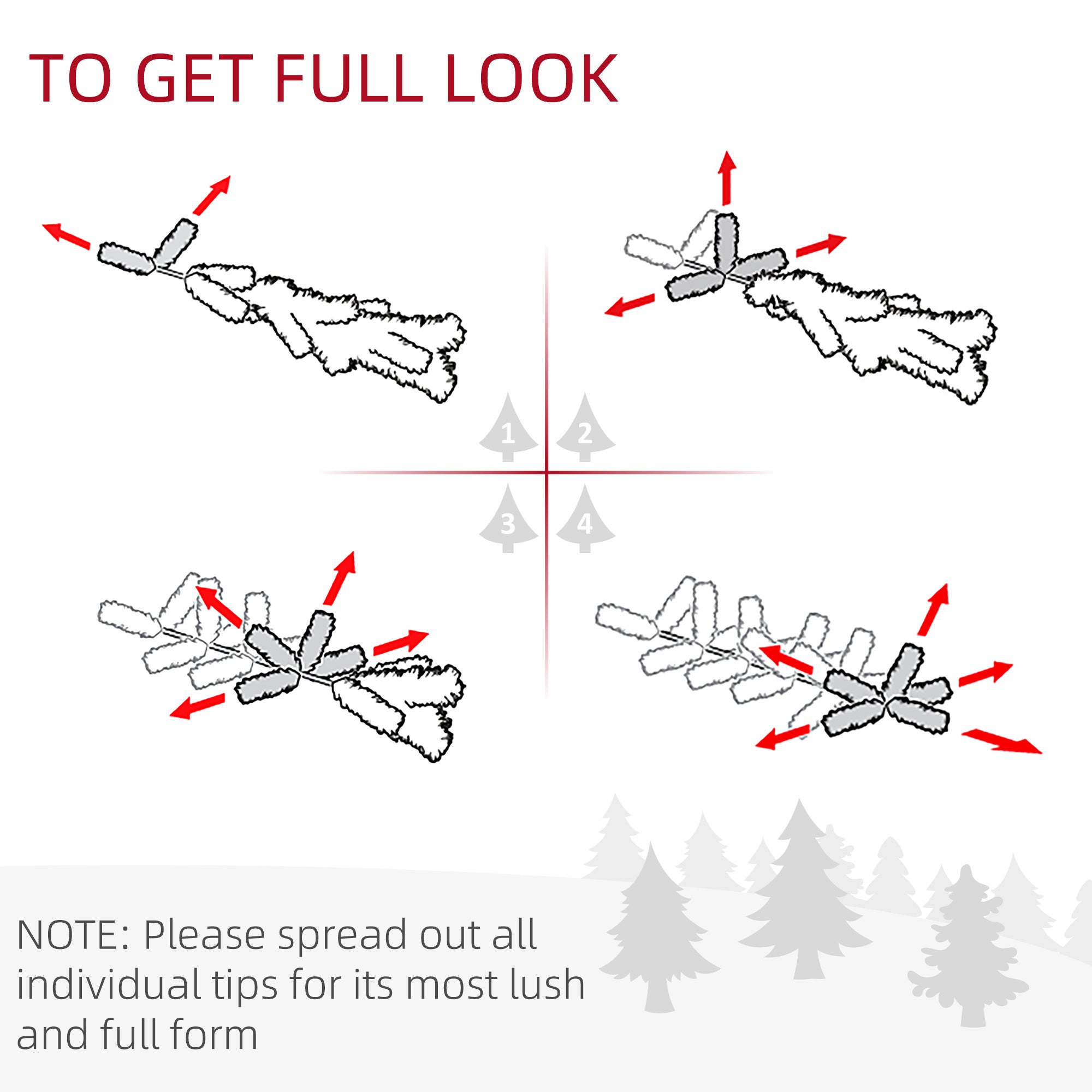 1.2m 4ft Christmas Tree Entrance Décor 750 Tips Xmas Pre-lit Tree 80 LED with Vase Base