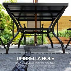 Five-Piece Steel Frame Patio Set - Khaki/Black