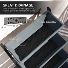 Fynco - 5-Tier Raised Garden Bed, Vertical Ladder Plant Stand with 5 Removable Boxes, Drainage Holes and Plugs, Indoor Outdoor Elevated Flower Herb Growing Box for Garden Patio Balcony, Grey