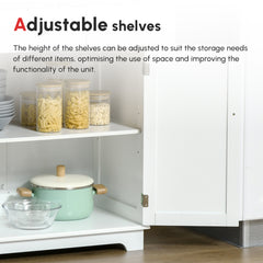 Kitchen Floor Cabinet Side Storage Cupboard Multi-use Sideboard Table with Solid Wood Top, Adjustable Shelf,Drawer for Dining Room, Living Room,Hallway