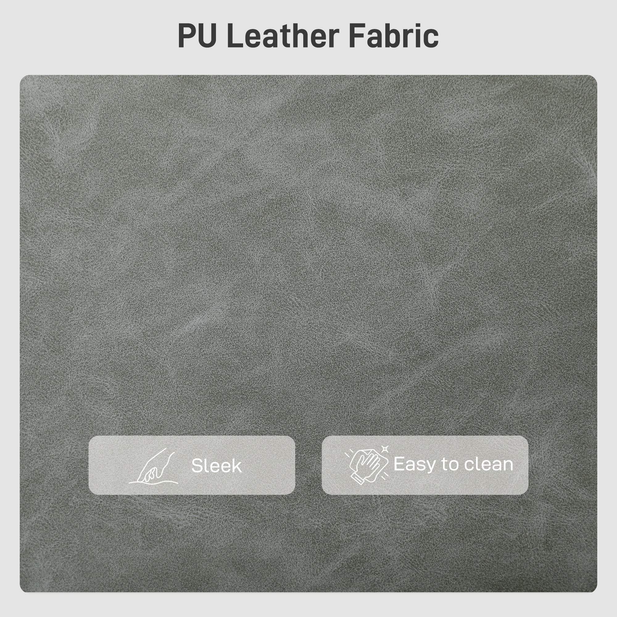 Fynco - Faux Leather Marble-Effect Two-Seater Sofa - Grey