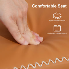 Fynco - PU Leather Shoe Storage Bench - Brown