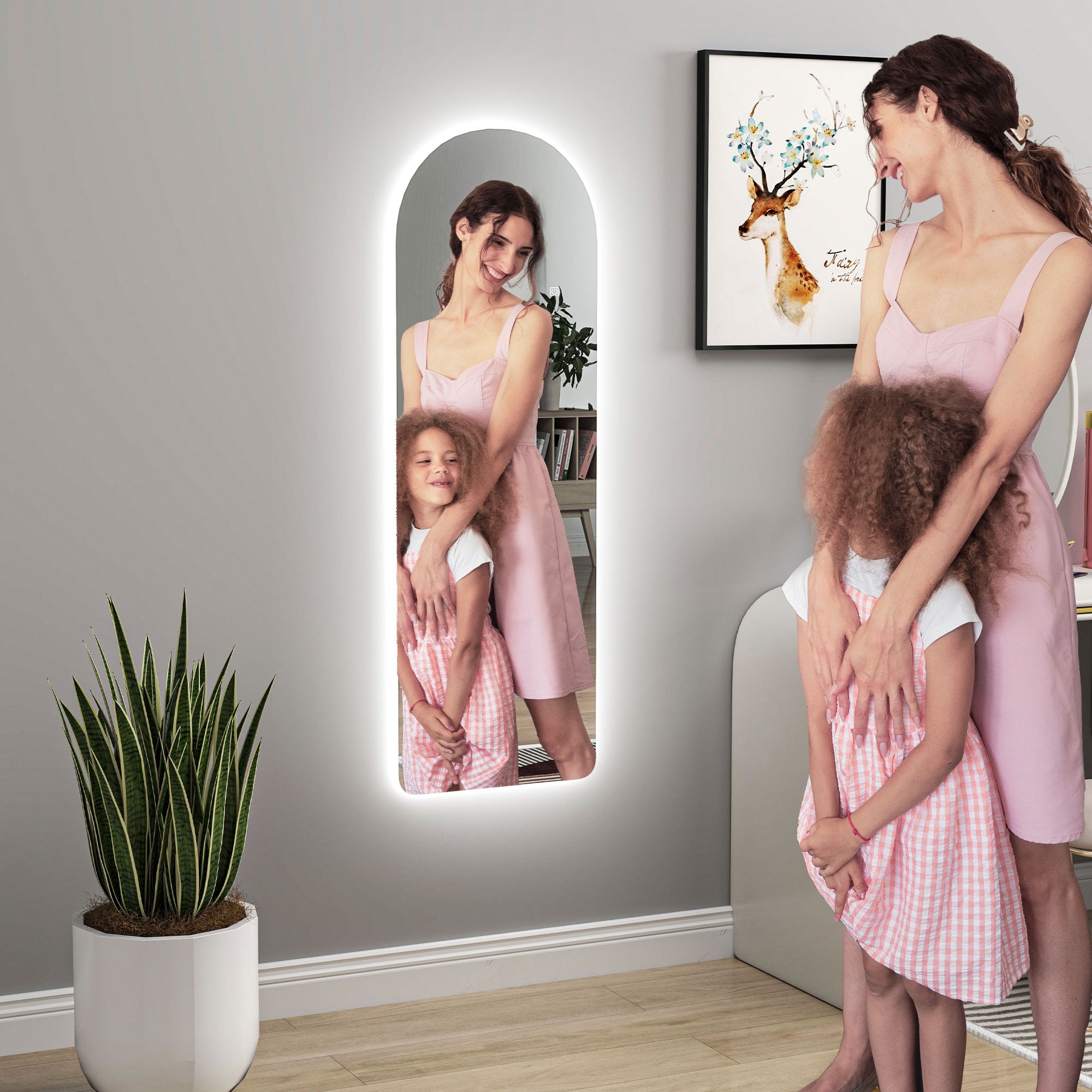 120 x 40cm Arch Mirror, with LED Lights