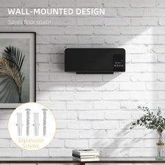 Fynco - 2000W Wall Mounted Heater, 18-45°C Temperature, Black