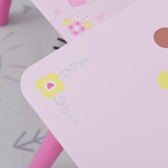 3 Pcs Kids and Table Chair Set Princess & Crown Theme Home Furniture Pretty Gift 2-4 Years Pink