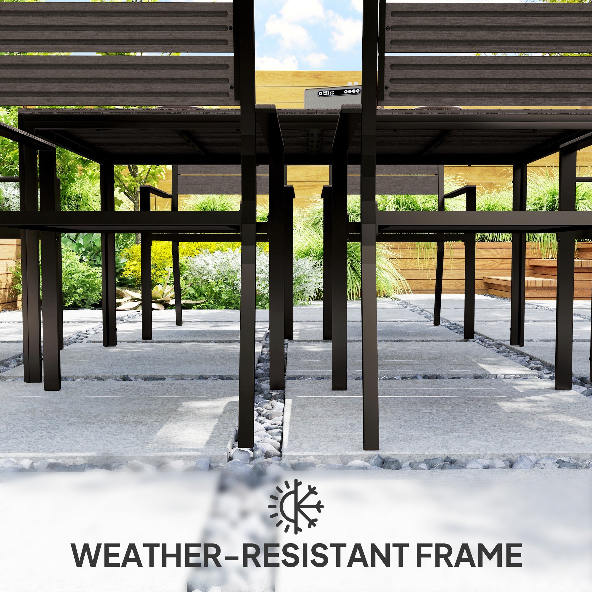 Seven-Piece Outdoor Dining Set - Brown