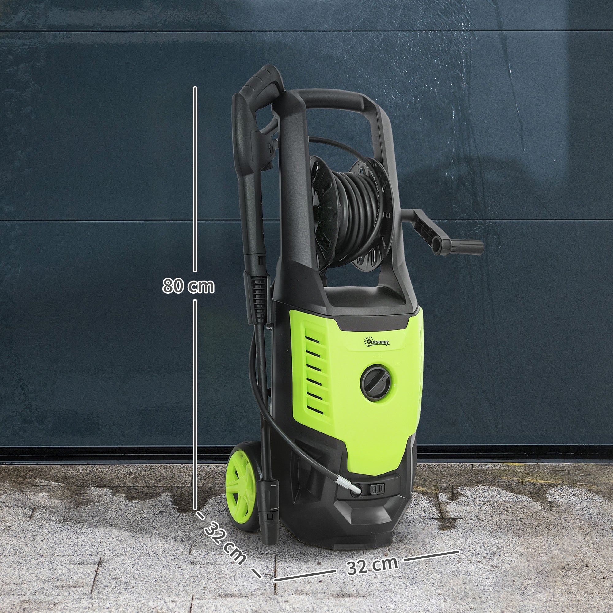 2200W High Pressure Washer, 170 Bar Pressure, 420 L/h Flow, Portable Electric Power Washer Jet Wash Cleaner with Adjustable Nozzle 6M Hose and Hose Reel for Home Patio Car Driveway