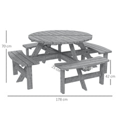 8-Seater Wooden Picnic Set-Fir Wood