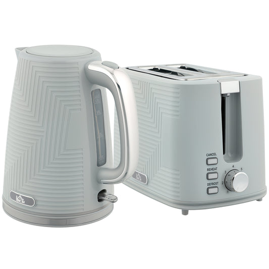 Fynco - Modern Kettle and Toaster Set - Grey