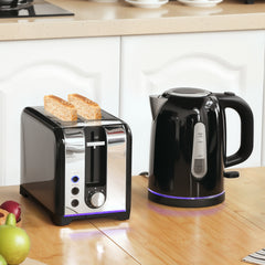 Fynco - Simple Polished Toaster and Kettle Set - Black
