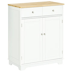 Kitchen Floor Cabinet Side Storage Cupboard Multi-use Sideboard Table with Solid Wood Top, Adjustable Shelf,Drawer for Dining Room, Living Room,Hallway