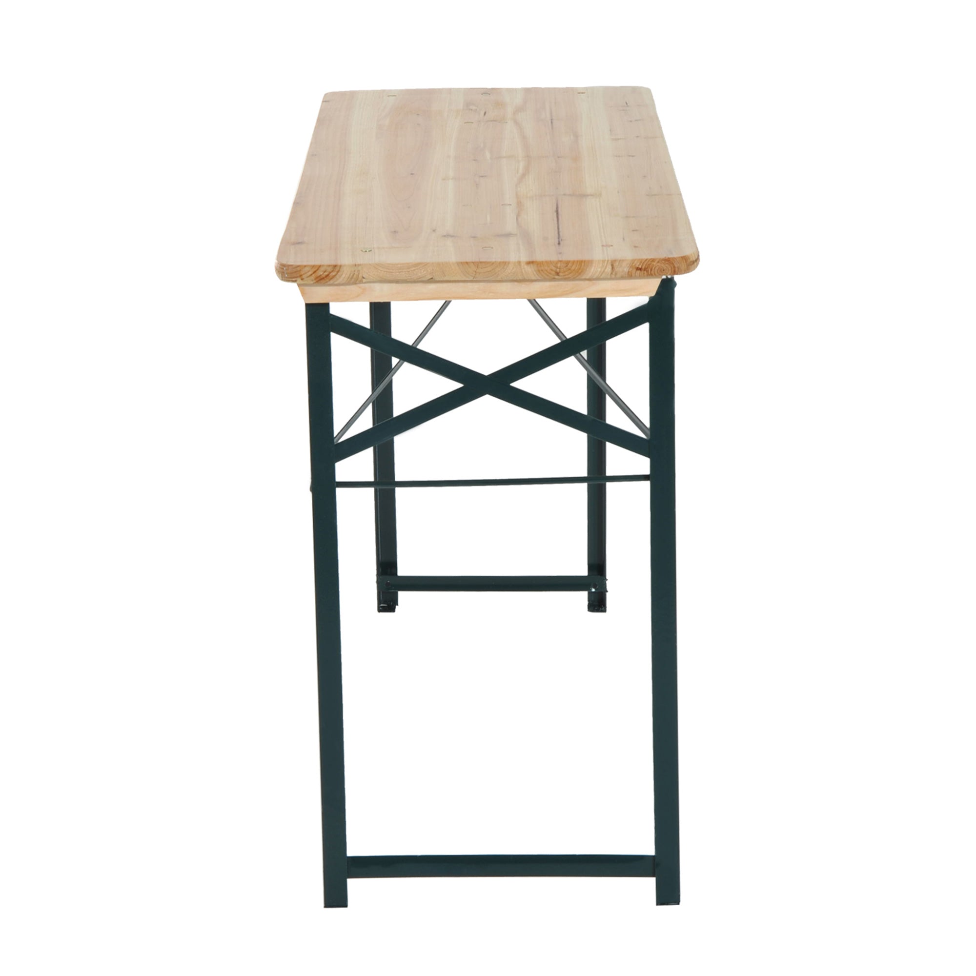 Portable Folding Camping Picnic Trestle Beer Table and 2 Bench Set Wooden Garden Furniture Patio Dining Party BBQ Chairs Stools