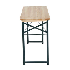 Portable Folding Camping Picnic Trestle Beer Table and 2 Bench Set Wooden Garden Furniture Patio Dining Party BBQ Chairs Stools