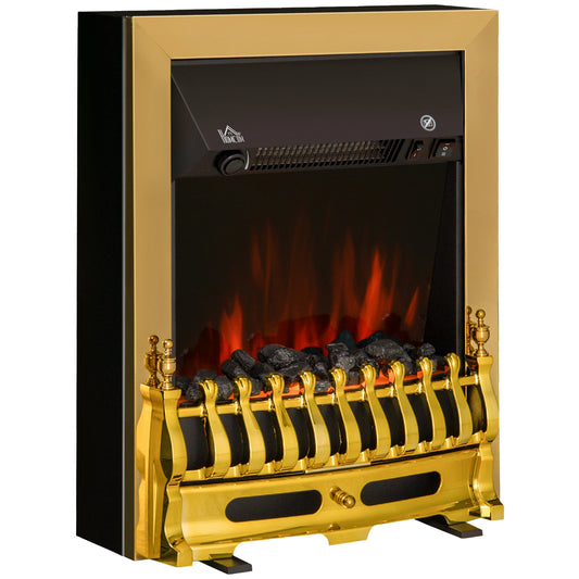Fynco - Electric Fireplace LED Light Complete Fire Place Heating Indoor Heater Coal Burning Flame Effect Heat 2000W Max