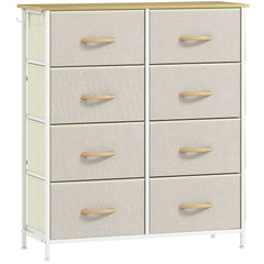Chest of Eight Fabric Drawers - Beige